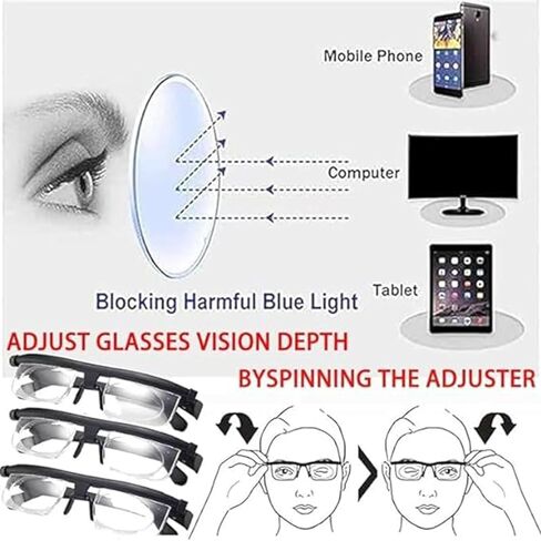 CROOT Adjustable Glasses Dial Vision, Adjustable Vision Eyeglasses Near and Far Sight for Men And Women in Kuwait