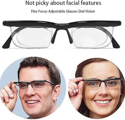 نظارات EXGYAN Flex Focus القابلة للتعديل لرؤية القرص، نظارات رؤية قابلة للتعديل للتركيز، نظارات رؤية قابلة للتعديل Flexvision رؤية قريبة وبعيدة للرجال والنساء (قطعة واحدة) in Kuwait