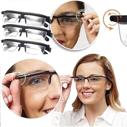 نظارات EXGYAN Flex Focus القابلة للتعديل لرؤية القرص، نظارات رؤية قابلة للتعديل للتركيز، نظارات رؤية قابلة للتعديل Flexvision رؤية قريبة وبعيدة للرجال والنساء (قطعة واحدة) in Kuwait