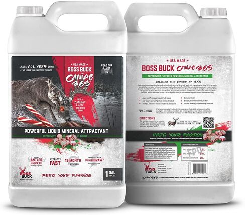 Boss Buck Caniac 365 Liquid Mineral Deer Attractant | Bio-Active Flavored Powerful Mineral Feed Supplement for Deer in Saudi Arabia
