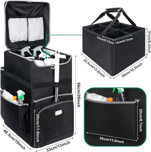Cleaning Carts on Wheels with Removable Cleaning Caddy, Professional House Cleaning Caddy on Wheel, Cleaning Supplies Organizer Caddy,Cleaning Bag with Handle for Housekeepers (Medimu) in Saudi Arabia