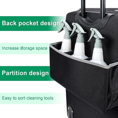 Cleaning Carts on Wheels with Removable Cleaning Caddy, Professional House Cleaning Caddy on Wheel, Cleaning Supplies Organizer Caddy,Cleaning Bag with Handle for Housekeepers (Medimu) in Saudi Arabia