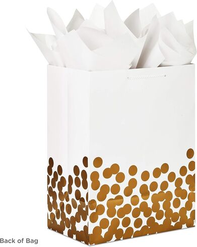 Hallmark 15" Extra Large Mother's Day Gift Bag with Tissue Paper (Bright Pink with Black Dots and Gold Foil) for Moms, Nanas, Grandmas in Saudi Arabia