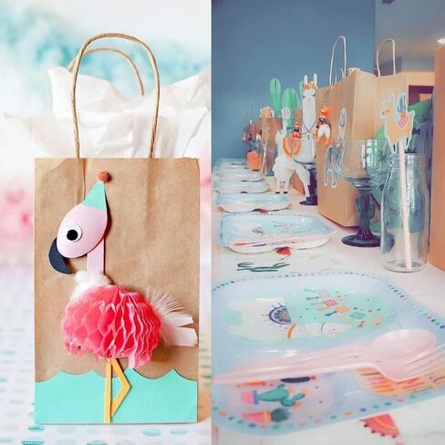 AlexHome 100 Pcs Brown Paper Bags with Handles,8x10x4 inch,Size Small-Medium,Paper Gift Bags,Kraft Paper Bags Bulk for Grocery/Business in Kuwait