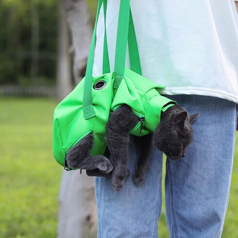 Pet Grooming Bag for Nail Trimming & Anti-Scratching – Restraint Cat/Dog for Claw Care, Medical Exams, 17" L x 10" W, Fits 8-12 lbs (Blue, Medium) in Kuwait