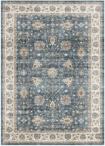 سجادة منطقة قابلة للغسل في الغسالة مقاس 6'x9'، سجاد منطقة بتصميم عتيق، سجادة منخفضة الوبر غير قابلة للانزلاق، سجاد سجاد كبير داخلي قابل للطي لغرفة المعيشة وغرفة النوم وغرفة الطعام والمطبخ والمكتب in Kuwait