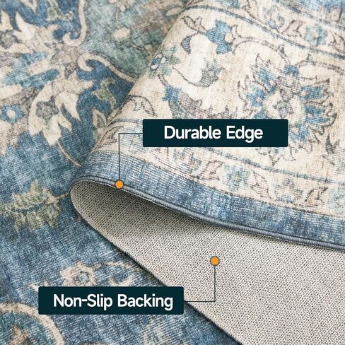 سجادة منطقة قابلة للغسل في الغسالة مقاس 6'x9'، سجاد منطقة بتصميم عتيق، سجادة منخفضة الوبر غير قابلة للانزلاق، سجاد سجاد كبير داخلي قابل للطي لغرفة المعيشة وغرفة النوم وغرفة الطعام والمطبخ والمكتب in Kuwait