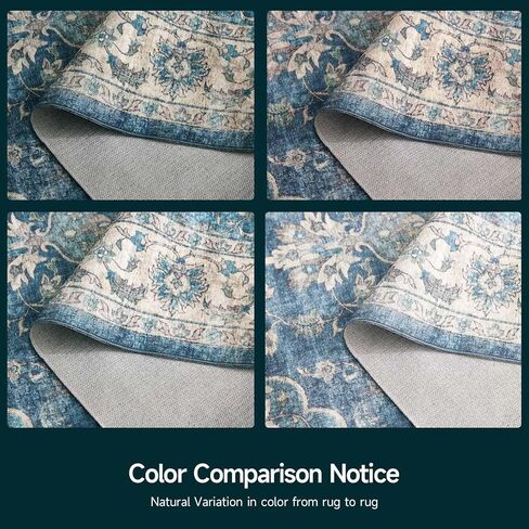 سجادة منطقة قابلة للغسل في الغسالة مقاس 6'x9'، سجاد منطقة بتصميم عتيق، سجادة منخفضة الوبر غير قابلة للانزلاق، سجاد سجاد كبير داخلي قابل للطي لغرفة المعيشة وغرفة النوم وغرفة الطعام والمطبخ والمكتب in Kuwait