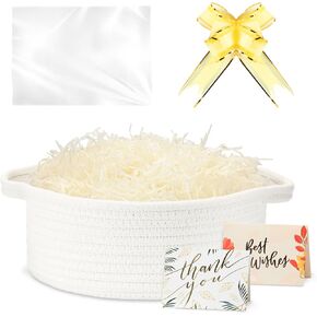 momolette Basket for Gifts Empty - Woven Basket Set with Gift Bag, Ribbon, Greeting Cards & 5.3 oz Raffia Paper Filler for Birthdays, Baby Showers, Weddings, Holidays in Saudi Arabia