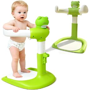 Baby Shower Stand Foldable Toddler Shower Standing Support with Anti-Slip Base Adjustable Infants Bath Support for 8-36 Months Portable Bath Helper (Upgraded-Whale) in Kuwait
