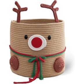 Christmas Deer Basket, Reindeer/Elk, Christmas/Baby Gift Basket, Cute Toy Basket, for Nursery, Clothes, Towels in Saudi Arabia