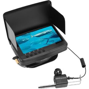 PUSOKEI Underwater Fishing Camera, 5 Inch LCD Monitor Fish Finder, 5MP 1080P FHD Fishing Camera, Automatic Reminder, 220 Wide Angle, 25m Cable, for Lake, Boat, Ice Fishing in Saudi Arabia