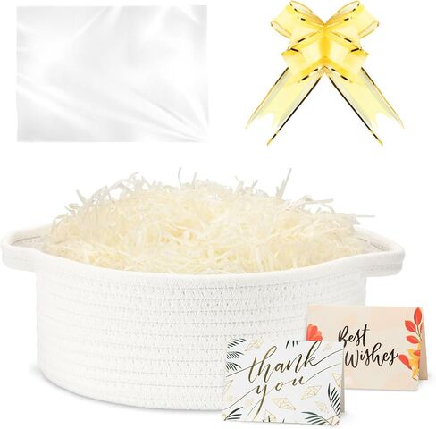 momolette Basket for Gifts Empty - Woven Basket Set with Gift Bag, Ribbon, Greeting Cards & 5.3 oz Raffia Paper Filler for Birthdays, Baby Showers, Weddings, Holidays in Saudi Arabia
