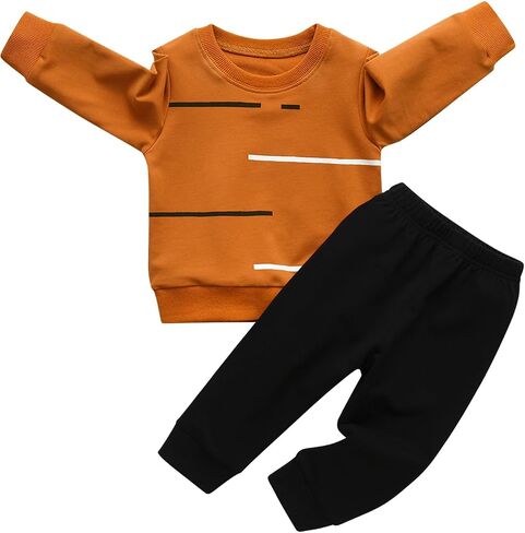 Toddler Kids Boy Baby Casual Clothes Set Printed Long Sleeve Sweatshirt Top and Pants Children Boys Clothing Outfit in Saudi Arabia