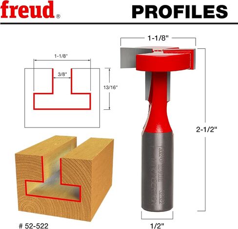 Freud 52-522: 1-1/8" (Dia.) T-Slotting Cutter Bit with 1/2" Shank in Saudi Arabia