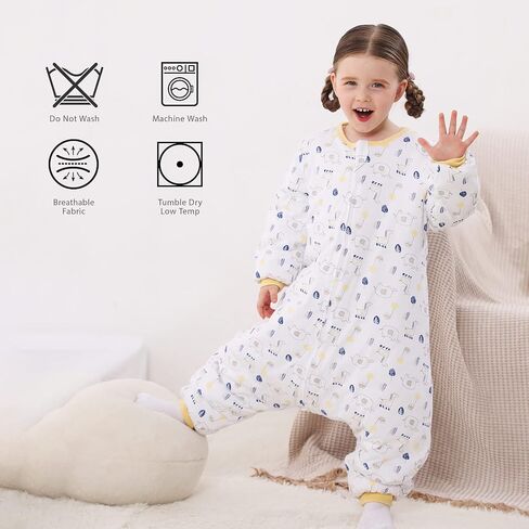 WONDAY Toddler Sleep Sack with Legs, 2.5 TOG Winter Wearable Blanket, Cozy Cotton Walker Sleep Sack for Boys & Girls in Saudi Arabia