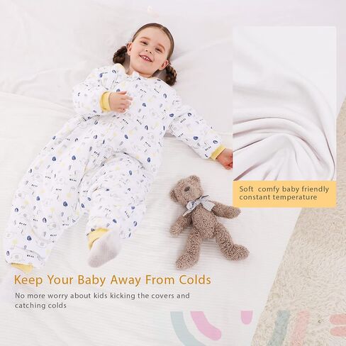 WONDAY Toddler Sleep Sack with Legs, 2.5 TOG Winter Wearable Blanket, Cozy Cotton Walker Sleep Sack for Boys & Girls in Saudi Arabia