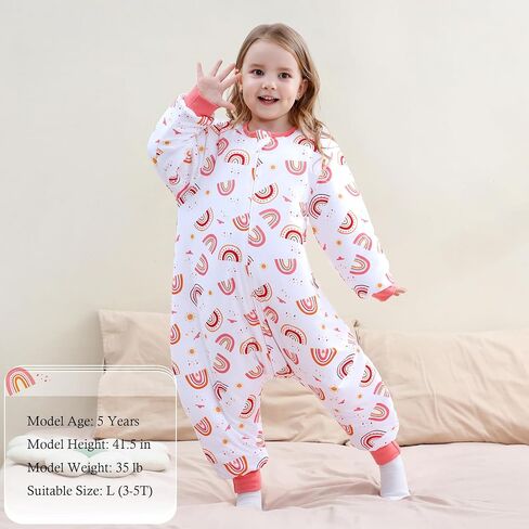 Toddler Sleep Sacks 2.5 TOG Winter Long Sleeve Sleep Sack with Legs 2-Way Zipper Baby Wearable Blanket in Saudi Arabia
