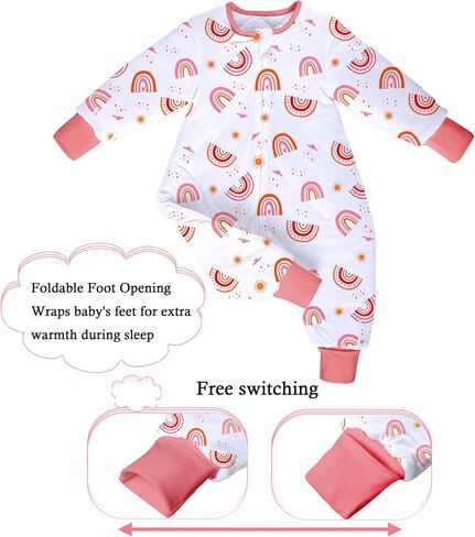 Toddler Sleep Sacks 2.5 TOG Winter Long Sleeve Sleep Sack with Legs 2-Way Zipper Baby Wearable Blanket in Saudi Arabia
