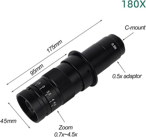 مجهر صناعي أحادي العين HD 1080P HDMI USB، مجهر فيديو رقمي، كاميرا، عدسة 180X لمراقبة أقمشة لحام ثنائي الفينيل متعدد الكلور (مجموعة المجهر) in Kuwait
