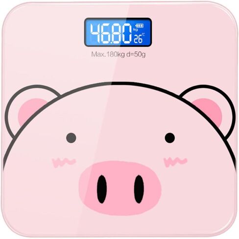 Vaguelly Cartoon Electronic Body Weight Scale USB Rechargeable Multi-Function Digital Bathroom Scale with Tempered LCD Display and Units for Home Use in Saudi Arabia