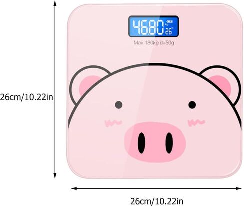 Vaguelly Cartoon Electronic Body Weight Scale USB Rechargeable Multi-Function Digital Bathroom Scale with Tempered LCD Display and Units for Home Use in Saudi Arabia