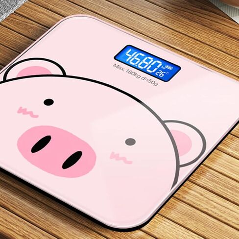 Vaguelly Cartoon Electronic Body Weight Scale USB Rechargeable Multi-Function Digital Bathroom Scale with Tempered LCD Display and Units for Home Use in Saudi Arabia