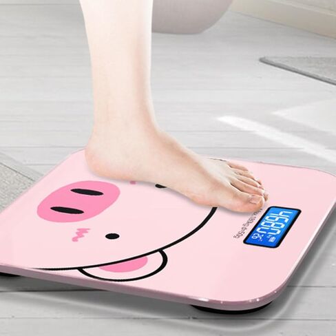Vaguelly Cartoon Electronic Body Weight Scale USB Rechargeable Multi-Function Digital Bathroom Scale with Tempered LCD Display and Units for Home Use in Saudi Arabia