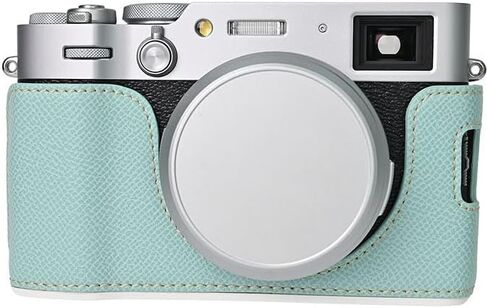 Travel Essentials Palm-Pattern PU Camera Organizer Bag – Portable Travel Pouch & Camera Accessories Organizer with Window Base (Light Blue) in Saudi Arabia