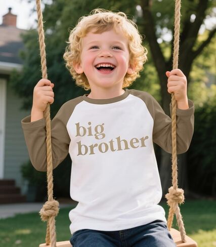تي شيرت Big Brother للأطفال الصغار قمصان راجلان بأكمام طويلة تيشيرتات إعلان Big Bro للأطفال ملابس خريفية in Kuwait