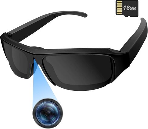 Camera Sunglasses Sports Action Smart Glasses Cam 1080P Video Camera Glasses UV Protection Polarized Lens Support Photos/Videos Recording mit 32GB Micro SD Card & Card Reader for Outdoor Activities in Saudi Arabia