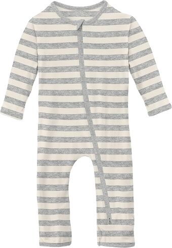KicKee Stripes Zip Coverall, Super Soft Baby Clothes, Baby and Kid One Piece Sleepwear for Boys and Girls in Kuwait