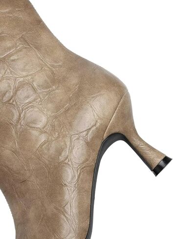 Women's Mid-Calf Boots Kitten Heel Pointed Toe Wide Calf Design Easy Slip On Stylish and Comfortable Footwear for All Occasions Perfect for Fall and Winter Fashion in Kuwait
