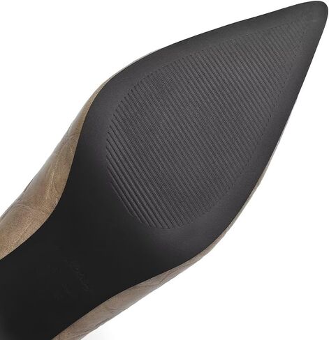 Women's Mid-Calf Boots Kitten Heel Pointed Toe Wide Calf Design Easy Slip On Stylish and Comfortable Footwear for All Occasions Perfect for Fall and Winter Fashion in Kuwait