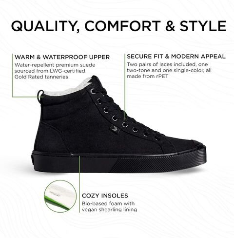 Cariuma OCA Therma High Tops Suede Boots, Comfortable Shoes for Women, Lightweight & Sustainable, Versatile Casual Footwear with 100% Vegan Insoles, Rubber Soles in Kuwait