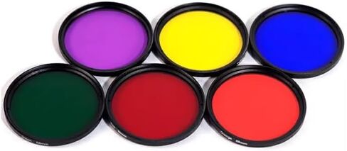Full - Color Circular Filters (37/40.5/43/ 46/49/52/55/58/62/ 67/72/77/82mm) (Gradient Red/Yellow/Purple/Blue/Grey/Orange/Green + [8-Piece Filter Pouch Included], 72mm) in Kuwait
