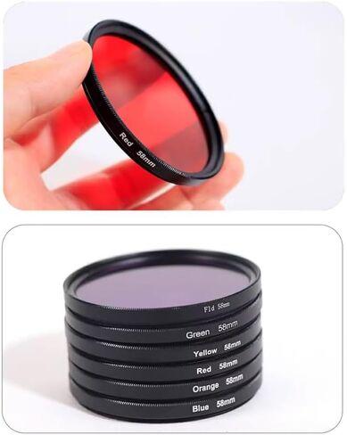 Full - Color Circular Filters (37/40.5/43/ 46/49/52/55/58/62/ 67/72/77/82mm) (Gradient Red/Yellow/Purple/Blue/Grey/Orange/Green + [8-Piece Filter Pouch Included], 72mm) in Kuwait