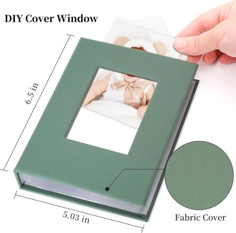 Vienrose Morandi Fabric Cover Photo Album, Each Picture Book Holds 52 Photos for 4x6 Pictures, 2-Pack Small Memory Books for Family Wedding Baby, Light Green + Dark Green in Saudi Arabia