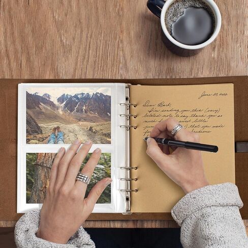 Photo Album 4x6 200 Photos, Genuine Leather Photo Albums with Writing Space with 30 Writing Paper, Travel Family Wedding Kids Graduation Ultrasound Baby Picture Album Scrapbook Photo Album（Flowers） in Saudi Arabia