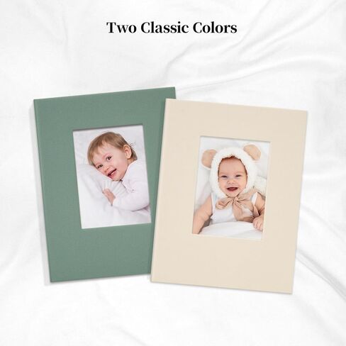 Vienrose Morandi Fabric Cover Photo Album, Each Picture Book Holds 52 Photos for 4x6 Pictures, 2-Pack Small Memory Books for Family Wedding Baby, Light Green + Dark Green in Saudi Arabia