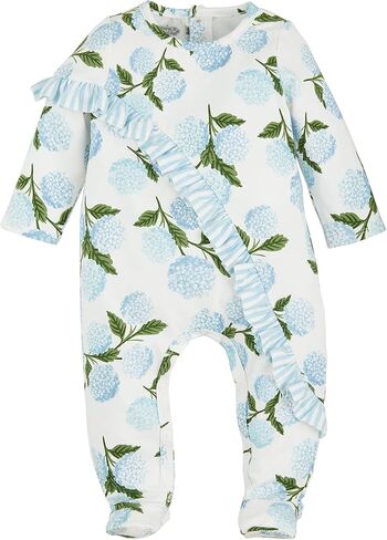 Mud Pie Baby Girl Hydrangea Ruffle Sleeper in Saudi Arabia