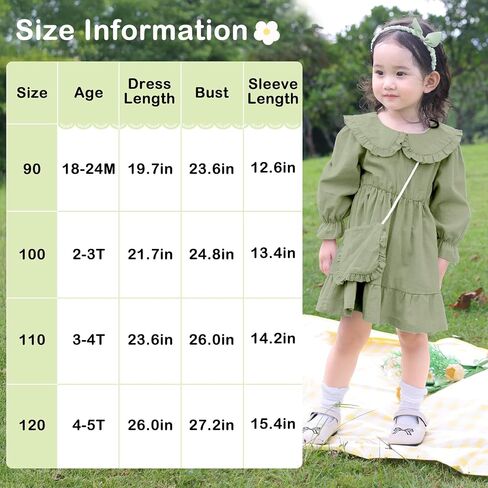 Play Tailor Toddler Fall Dress with Bag Girls Long Sleeve Outfits Ruffle Dress Casual Spring Fall Clothes for Baby Girls in Saudi Arabia
