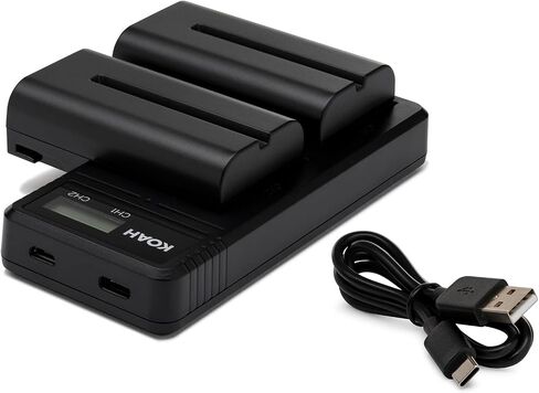 Koah PRO Sony NP-F570 Two-Pack Rechargeable 3350mAh Batteries and Dual USB-C LCD Charger in Saudi Arabia