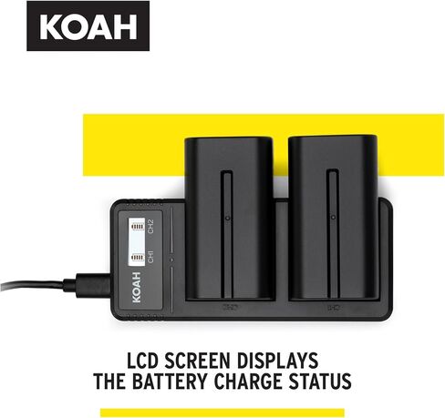 Koah PRO Sony NP-F570 Two-Pack Rechargeable 3350mAh Batteries and Dual USB-C LCD Charger in Saudi Arabia