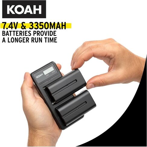 Koah PRO Sony NP-F570 Two-Pack Rechargeable 3350mAh Batteries and Dual USB-C LCD Charger in Saudi Arabia