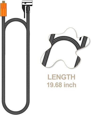 منفاخ الإطارات ضاغط هواء محمول 19.68 بوصة أنبوب تمديد منفاخ الإطارات لـ TJ09 Pro Max، نفخ سريع، أنبوب غاز ملولب 8V1 (أسود) in Kuwait