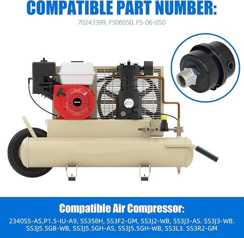 70243399 Air Intake Filter Quiet Mode 1/2" MPT Replacement Part, Replacement for Ingersoll Rand SS3 Compressor Replace FS06050 FS-06-050 in Saudi Arabia
