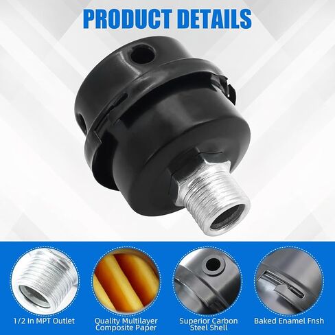 70243399 Air Intake Filter Quiet Mode 1/2" MPT Replacement Part, Replacement for Ingersoll Rand SS3 Compressor Replace FS06050 FS-06-050 in Saudi Arabia