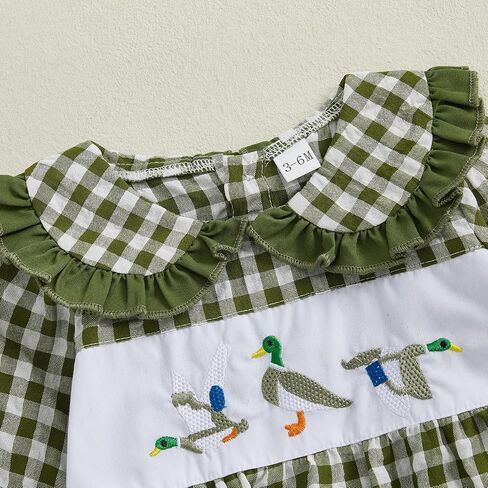 FOMOYUU Newborn Baby Girls Clothes Long Sleeves Checkered Baby Doll Collar Romper Fall Winter Outfits Jumpsuit in Saudi Arabia