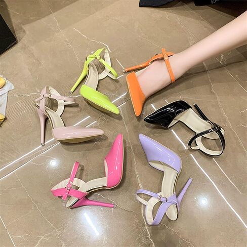 Women's Stiletto High Heels Closed Toe Ankle Strap Heel Dress Wedding Party Pumps Shoes in Saudi Arabia
